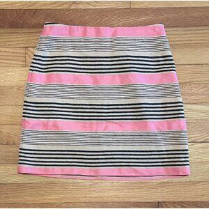 LOFT Womens Striped Mini Skirt Size 0 Twee Coquette Preppy Feminine Dainty Event